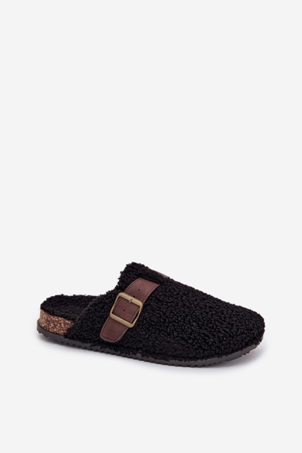 Black Slippers in Slippers For Women with Fabric, Footbed and Sole Height