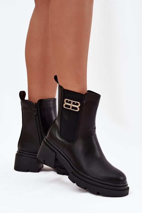 Black Jodhpur Boot in Women`s Ankle Boots & Booties with Fabric, Warmers, Footbed, Upper Height, Heel Height and Platform Height