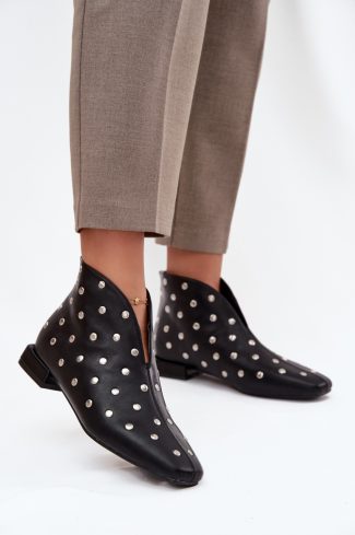 1091704.jpg Black Boots in Women`s Ankle Boots & Booties with Fabric, Footbed, Upper Height and Heel Height