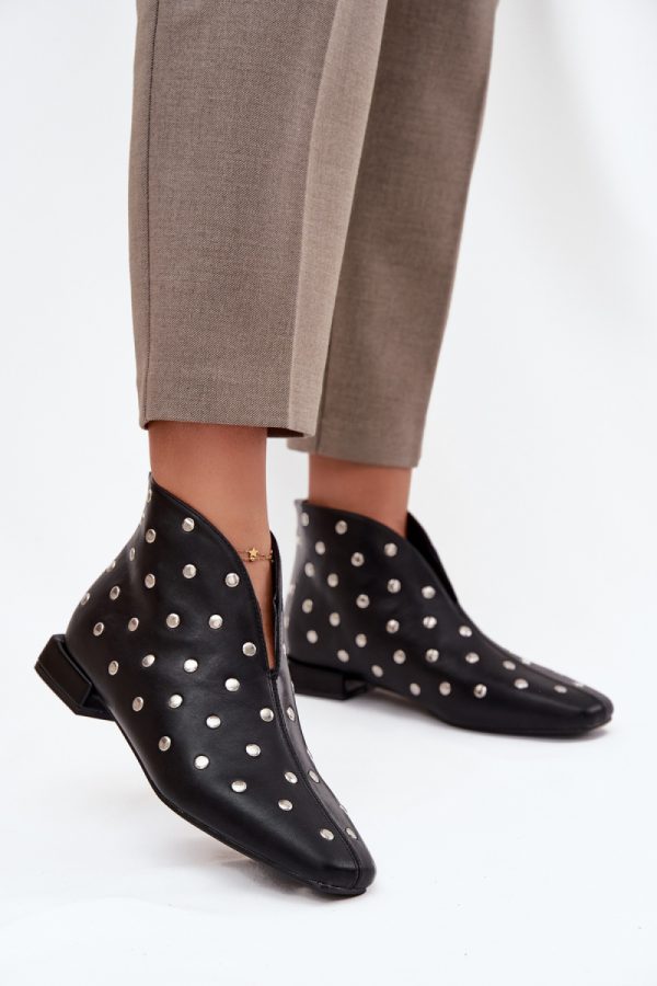 Black Boots in Women`s Ankle Boots & Booties with Fabric, Footbed, Upper Height and Heel Height