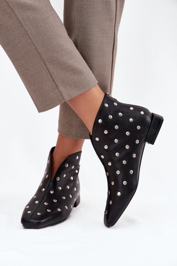 Black Boots in Women`s Ankle Boots & Booties with Fabric, Footbed, Upper Height and Heel Height