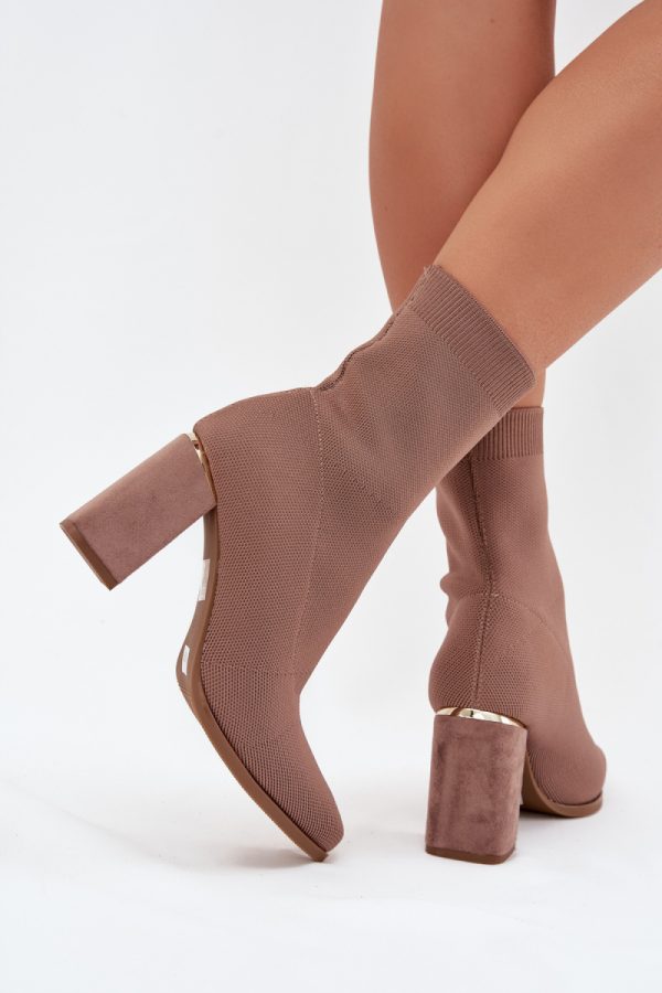 beige Heel boots model 217512 Step in style