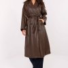 Brown Coat in Women`s Coats, Jackets with Polyurethane and Polyester
