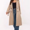 Beige Coat in Women`s Coats, Jackets with Polyurethane and Polyester