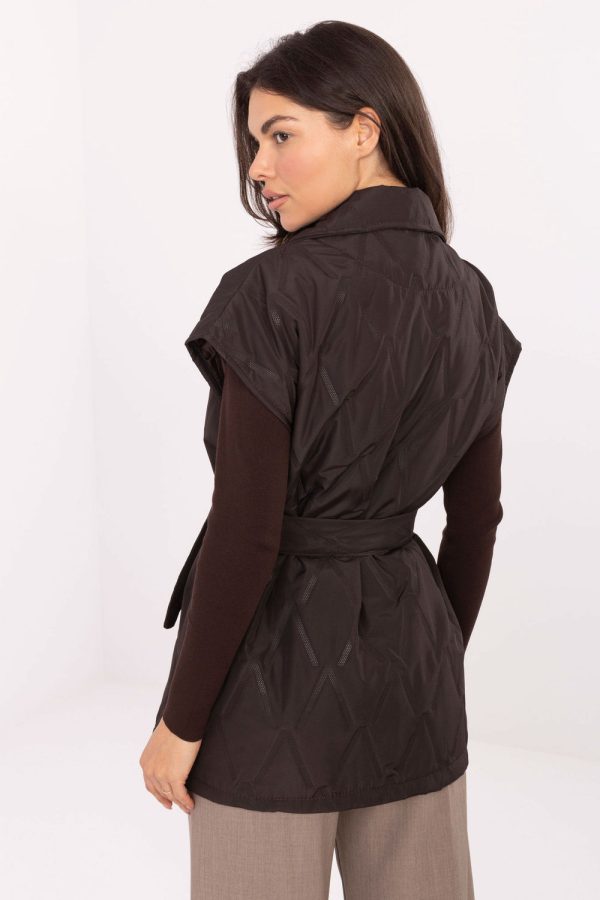 Brown Gilet in Women`s Coats, Jackets with Polyester
