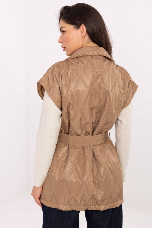 Brown Gilet in Women`s Coats, Jackets with Polyester