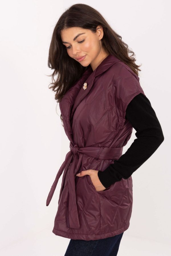Red Gilet in Women`s Coats, Jackets with Polyester