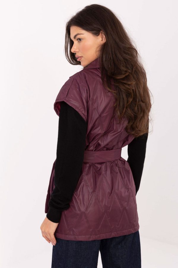 Red Gilet in Women`s Coats, Jackets with Polyester