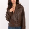 Brown Coat in Women`s Coats, Jackets with Polyurethane and Polyester