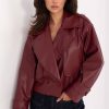 Red Coat in Women`s Coats, Jackets with Polyurethane and Polyester