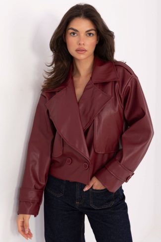 Red Coat in Women`s Coats, Jackets with Polyurethane and Polyester