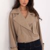 Beige Coat in Women`s Coats, Jackets with Polyurethane and Polyester