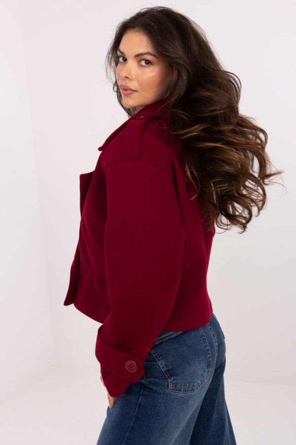 Red Coat in Women`s Coats, Jackets with Polyester