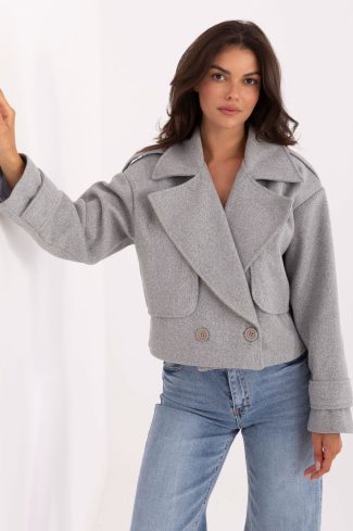 Grey Coat in Women`s Coats, Jackets with Polyester