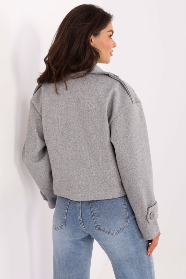 Grey Coat in Women`s Coats, Jackets with Polyester