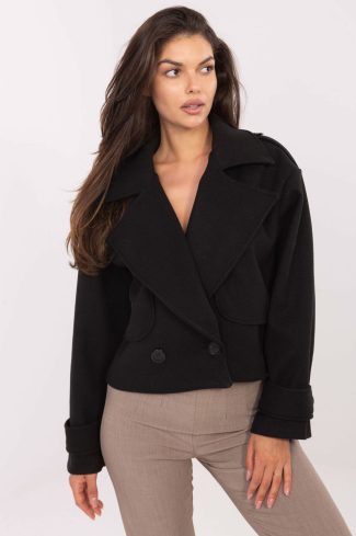Black Coat in Women`s Coats, Jackets with Polyester
