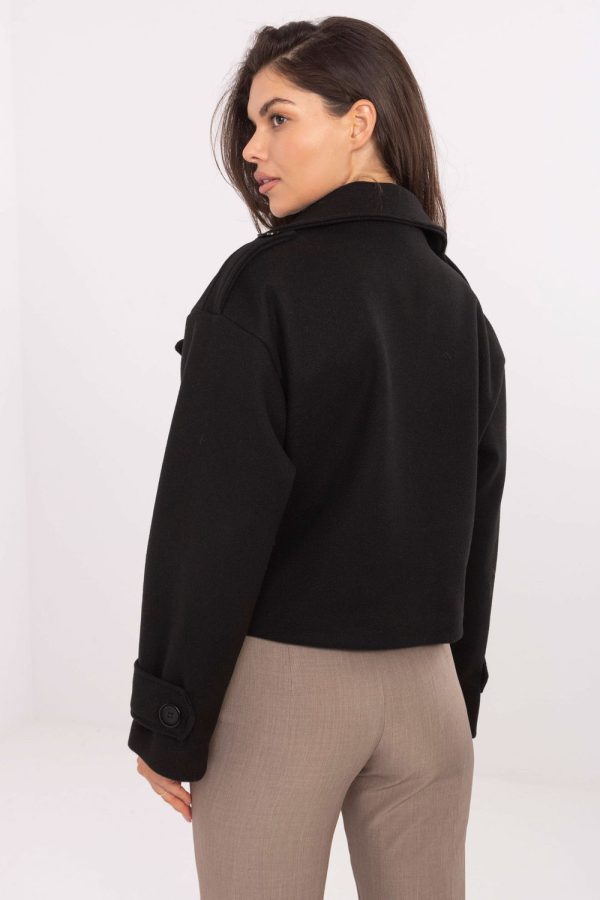 Black Coat in Women`s Coats, Jackets with Polyester