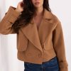 Brown Coat in Women`s Coats, Jackets with Polyester