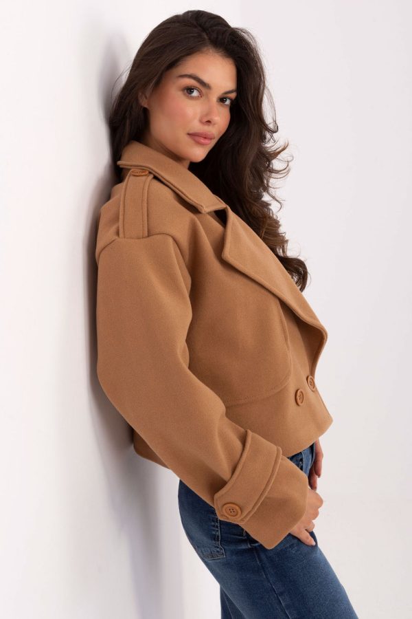 Brown Coat in Women`s Coats, Jackets with Polyester