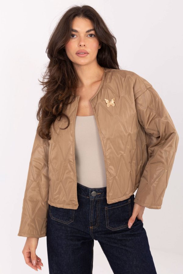 Brown Jacket in Women`s Coats, Jackets with Polyester