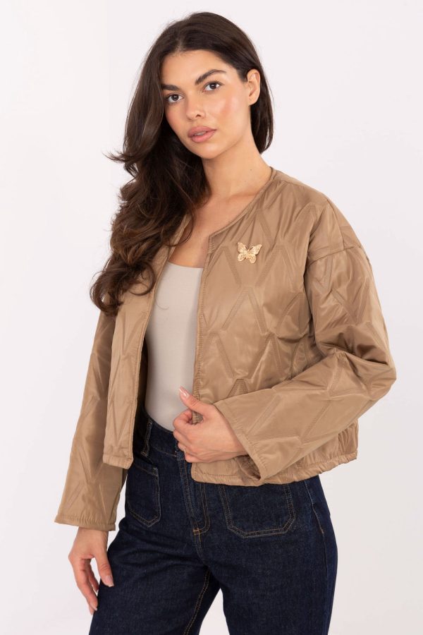 Brown Jacket in Women`s Coats, Jackets with Polyester