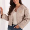 Beige Jacket in Women`s Coats, Jackets with Polyester
