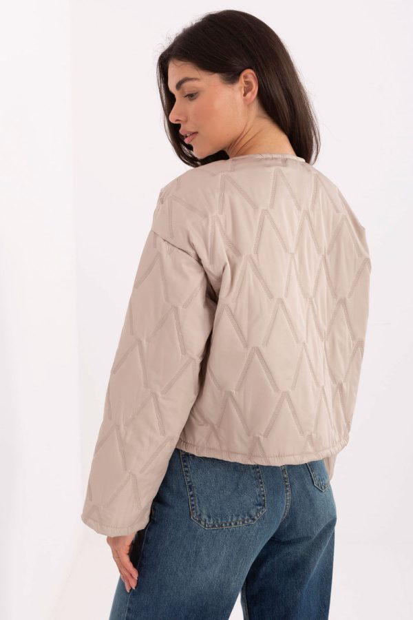 Beige Jacket in Women`s Coats, Jackets with Polyester
