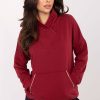 Red Sweatshirt in Sweatshirts For Women with Cotton and Spandex