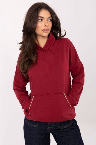 Red Sweatshirt in Sweatshirts For Women with Cotton and Spandex