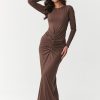 1092197 Brown Daydress in Day Dresses with Spandex and Viscose
