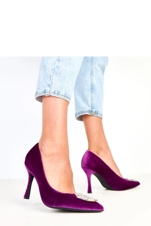 Violet High Heels....Fabric, Footbed and Heel Height