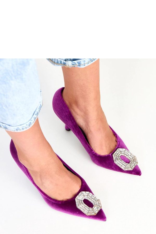 Violet High Heels....Fabric, Footbed and Heel Height