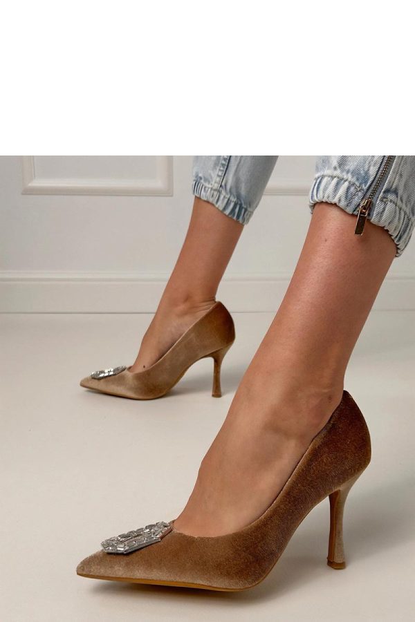 Brown High Heels....Fabric, Footbed and Heel Height
