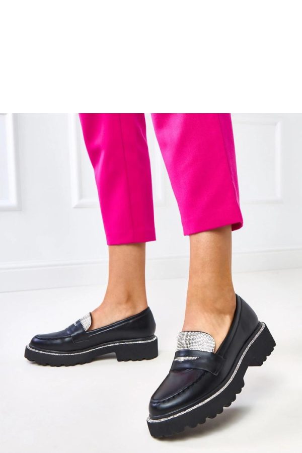 Black Mocassin.Fabric and Footbed