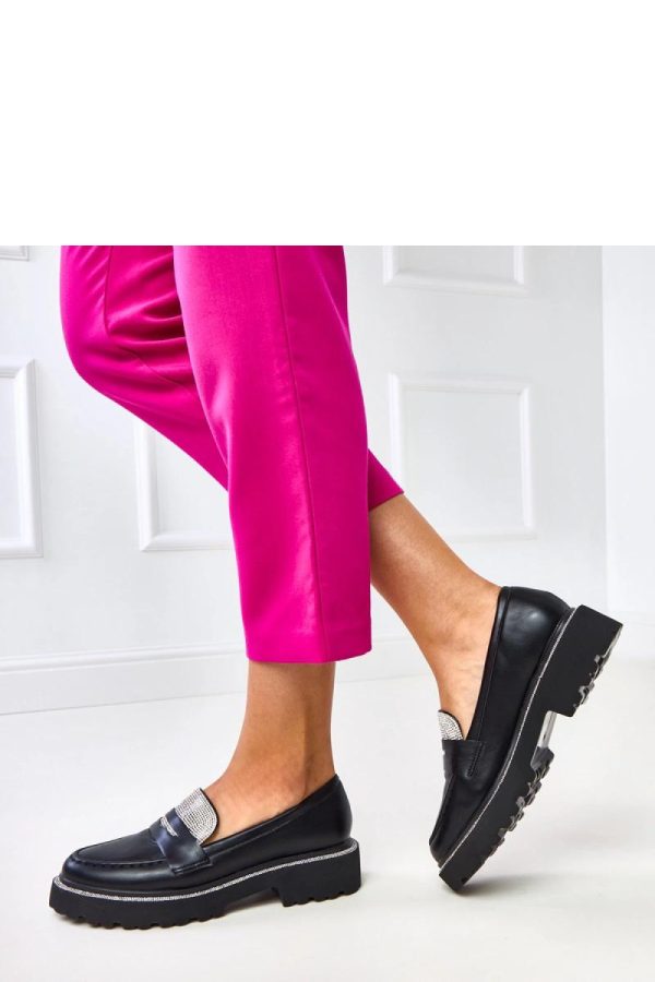 Black Mocassin.Fabric and Footbed