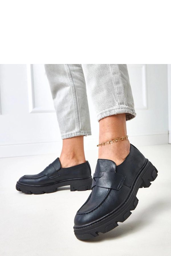 Black Mocassin in Moccasins, Loafers with Fabric, Footbed and Heel Height