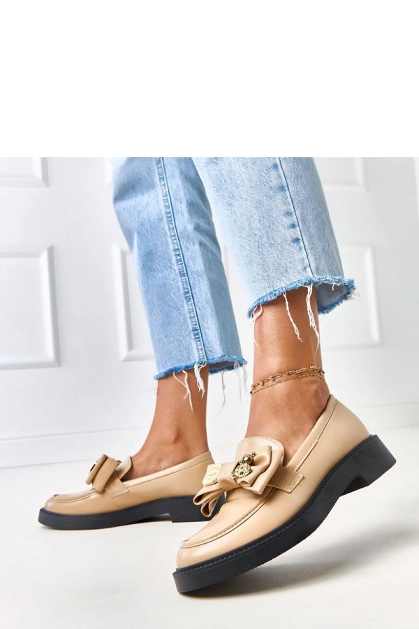 Beige Mocassin in Moccasins, Loafers with Fabric, Footbed and Heel Height