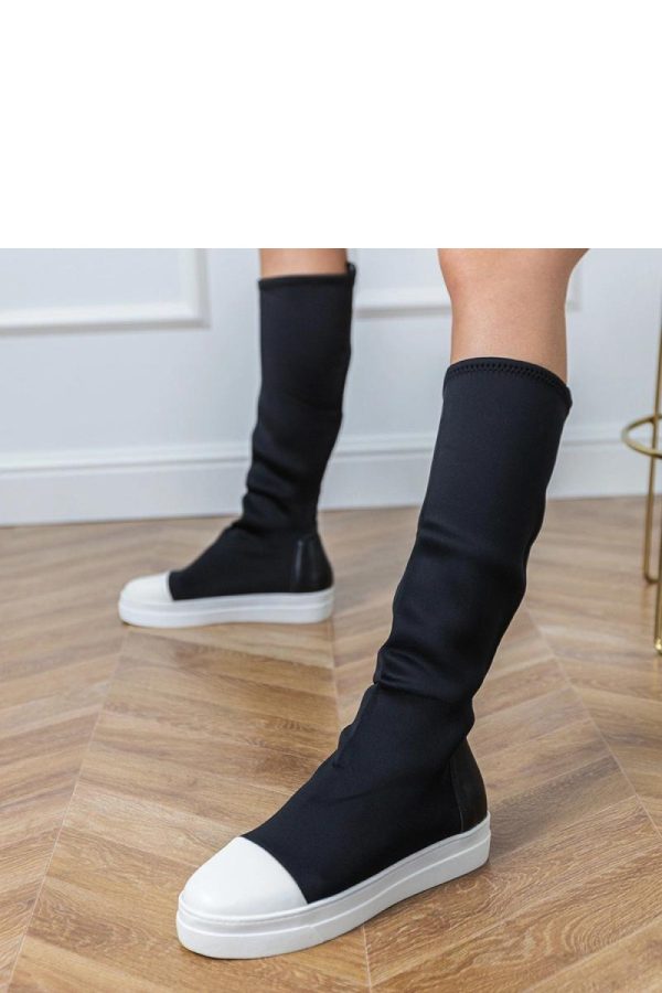 Black Thigh-Hight Boots..Fabric, Footbed and Platform Height