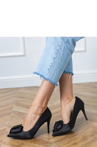 1092296 Black High Heels.Fabric, Footbed and Heel Height