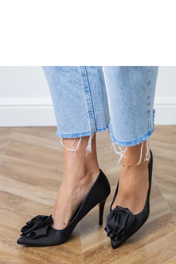Black High Heels in High Heels with Fabric, Footbed and Heel Height