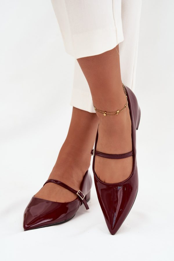 Red Ballet Flats in Ballet Flats, Ballet Pumps For Women with Fabric, Footbed and Heel Height