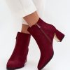 1092430.jpg Red Heel Boots in Women`s Ankle Boots & Booties with Fabric, Footbed, Upper Height and Heel Height