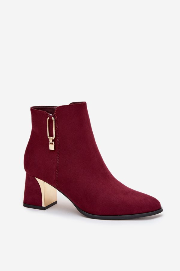 Red Heel Boots in Women`s Ankle Boots & Booties with Fabric, Footbed, Upper Height and Heel Height