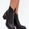 Black Heel Boots in Women`s Ankle Boots & Booties with Fabric, Warmers, Footbed, Upper Height and Heel Height