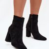 1092457.jpg Black Heel Boots in Women`s Ankle Boots & Booties with Fabric, Warmers, Footbed, Upper Height and Heel Height