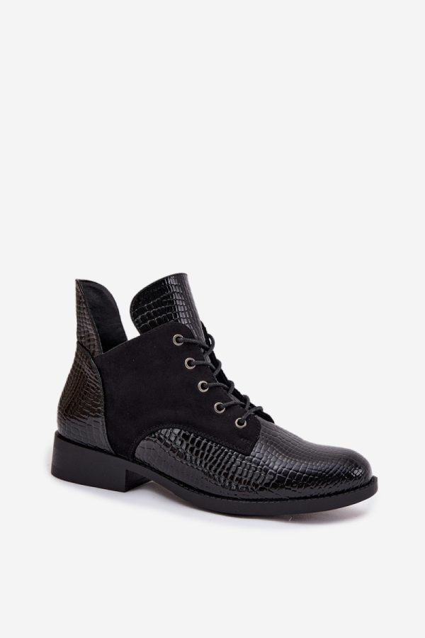 Black Boots in Women`s Ankle Boots & Booties with Fabric, Warmers, Footbed, Upper Height and Heel Height