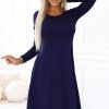 Navy Blue Daydress in Day Dresses with Spandex and Polyester