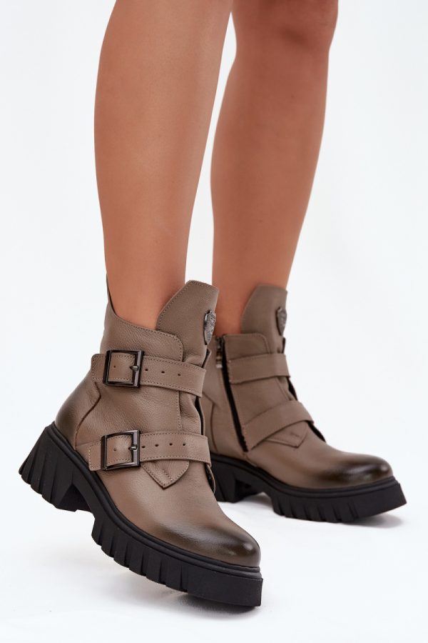 beige Boots model 217809 Step in style