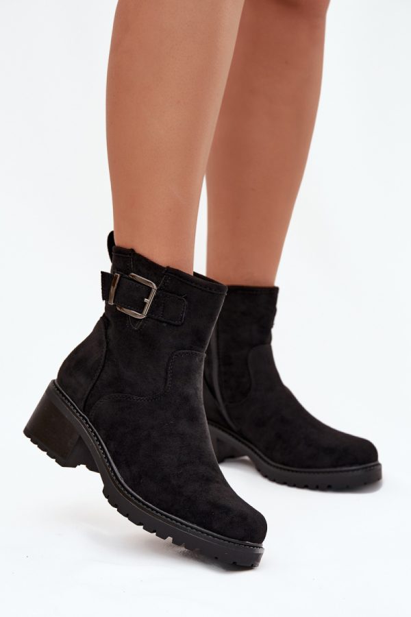Black Heel Boots in Women`s Ankle Boots & Booties with Fabric, Warmers, Footbed, Upper Height and Heel Height