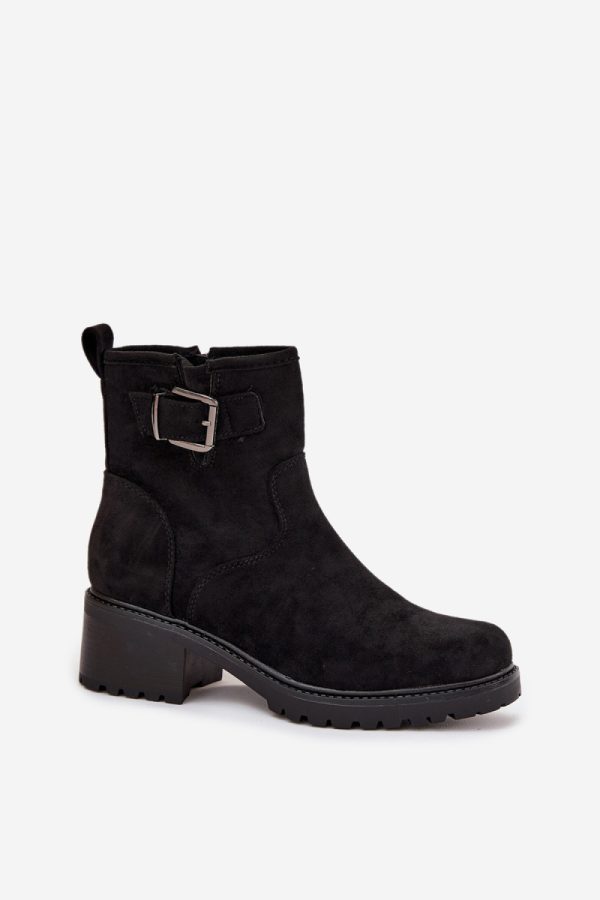 Black Heel Boots in Women`s Ankle Boots & Booties with Fabric, Warmers, Footbed, Upper Height and Heel Height